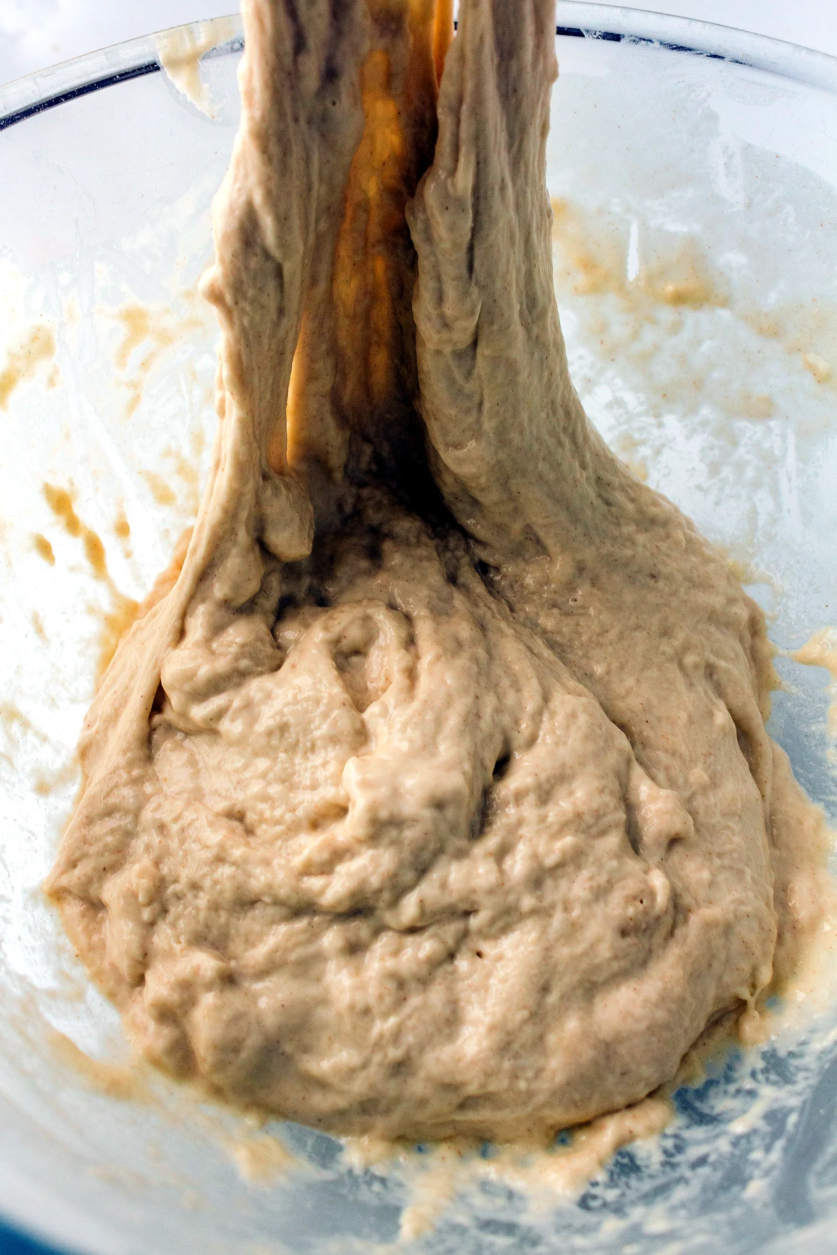 Flour added to sourdough mixture