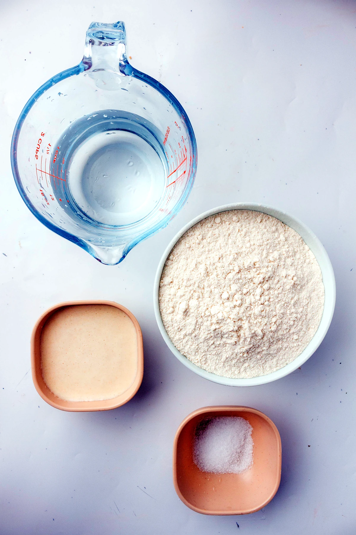 Ingredients for artisan sourdough loaf
