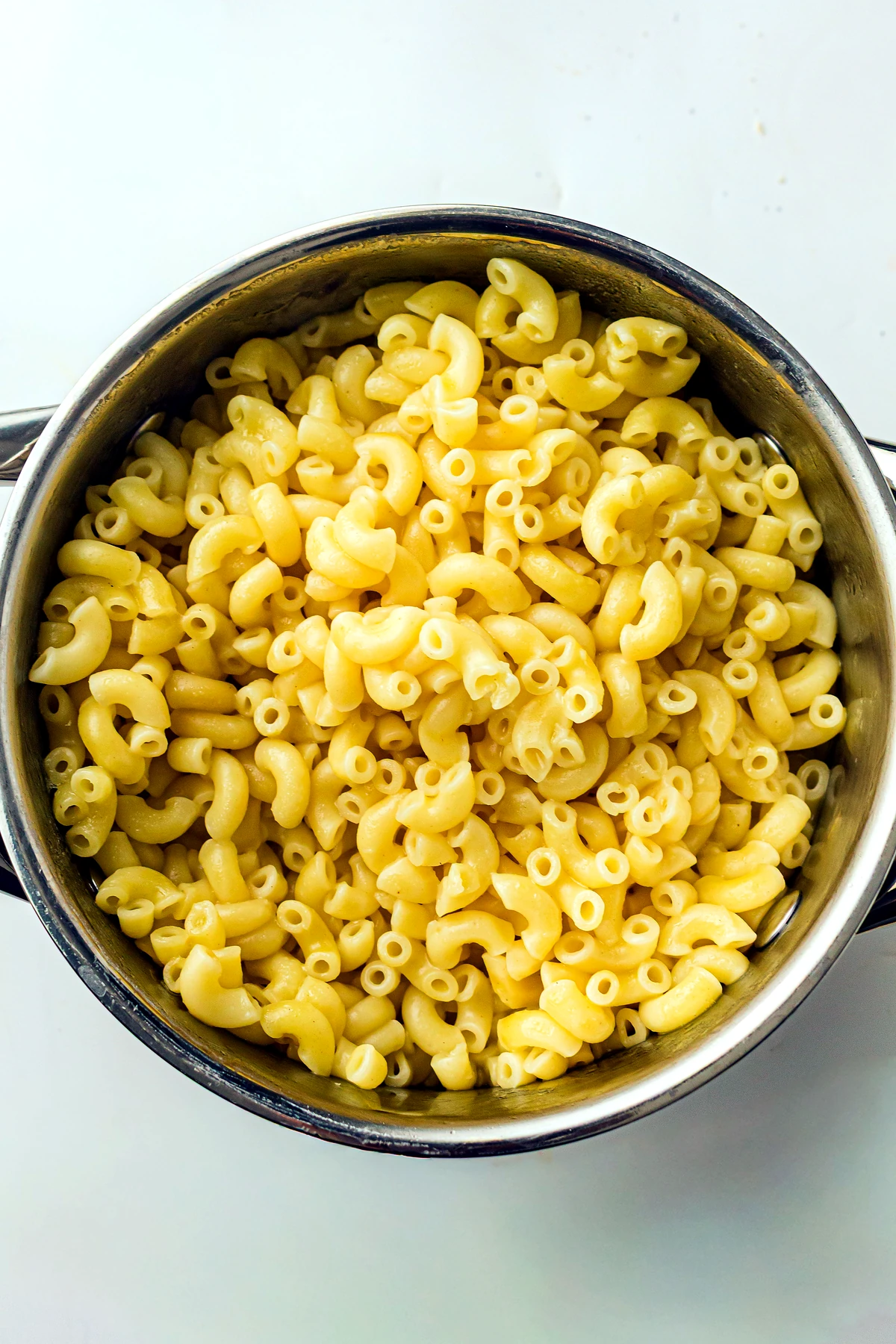 Cooked macaroni for baked mac and cheese