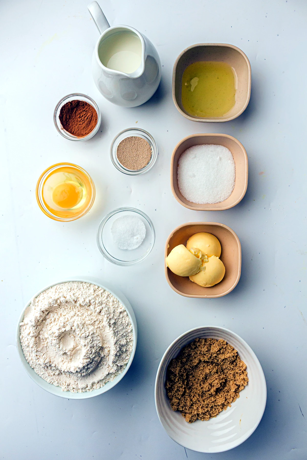 Ingredients for breadmaker cinnamon swirl bread