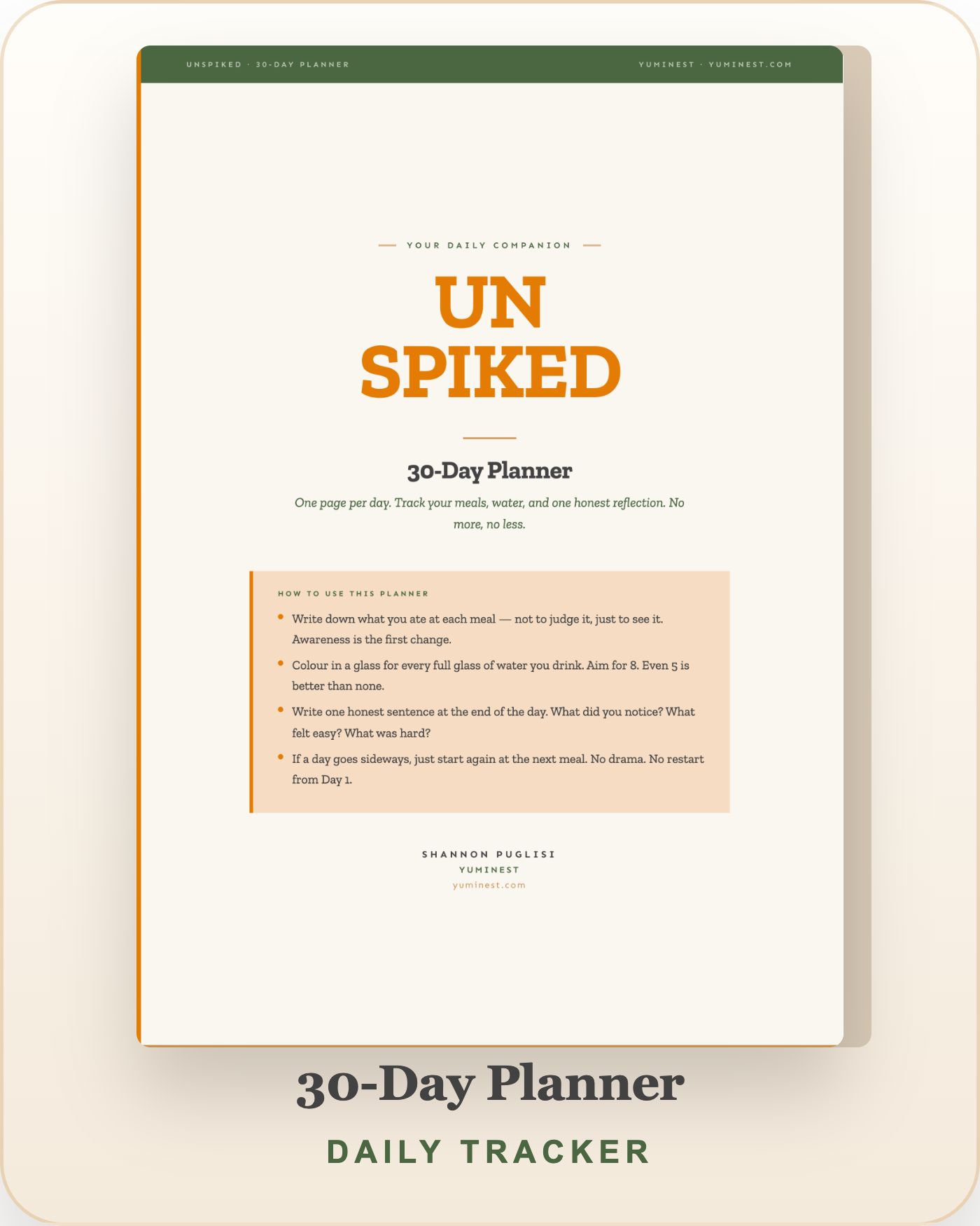 UNSPIKED 30 Day Planner