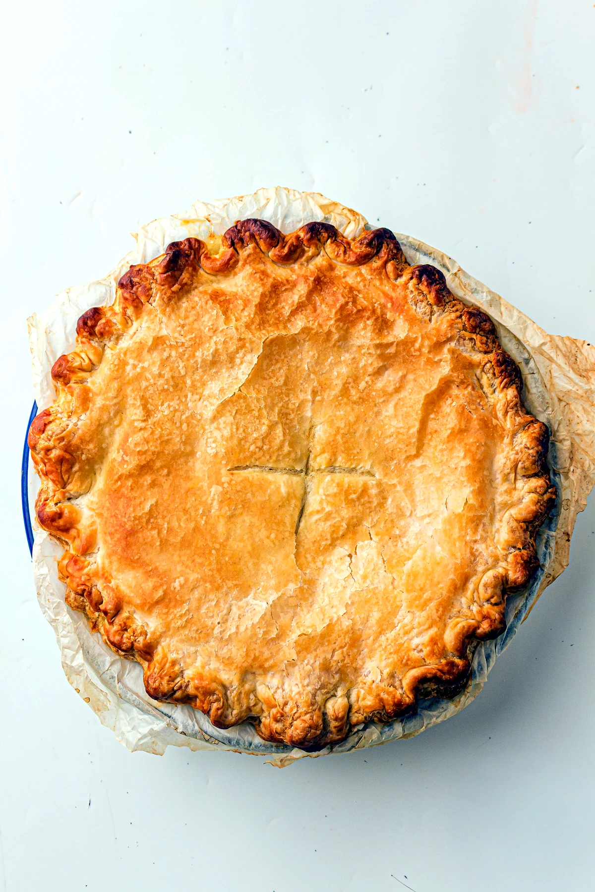 Golden baked classic chicken pot pie