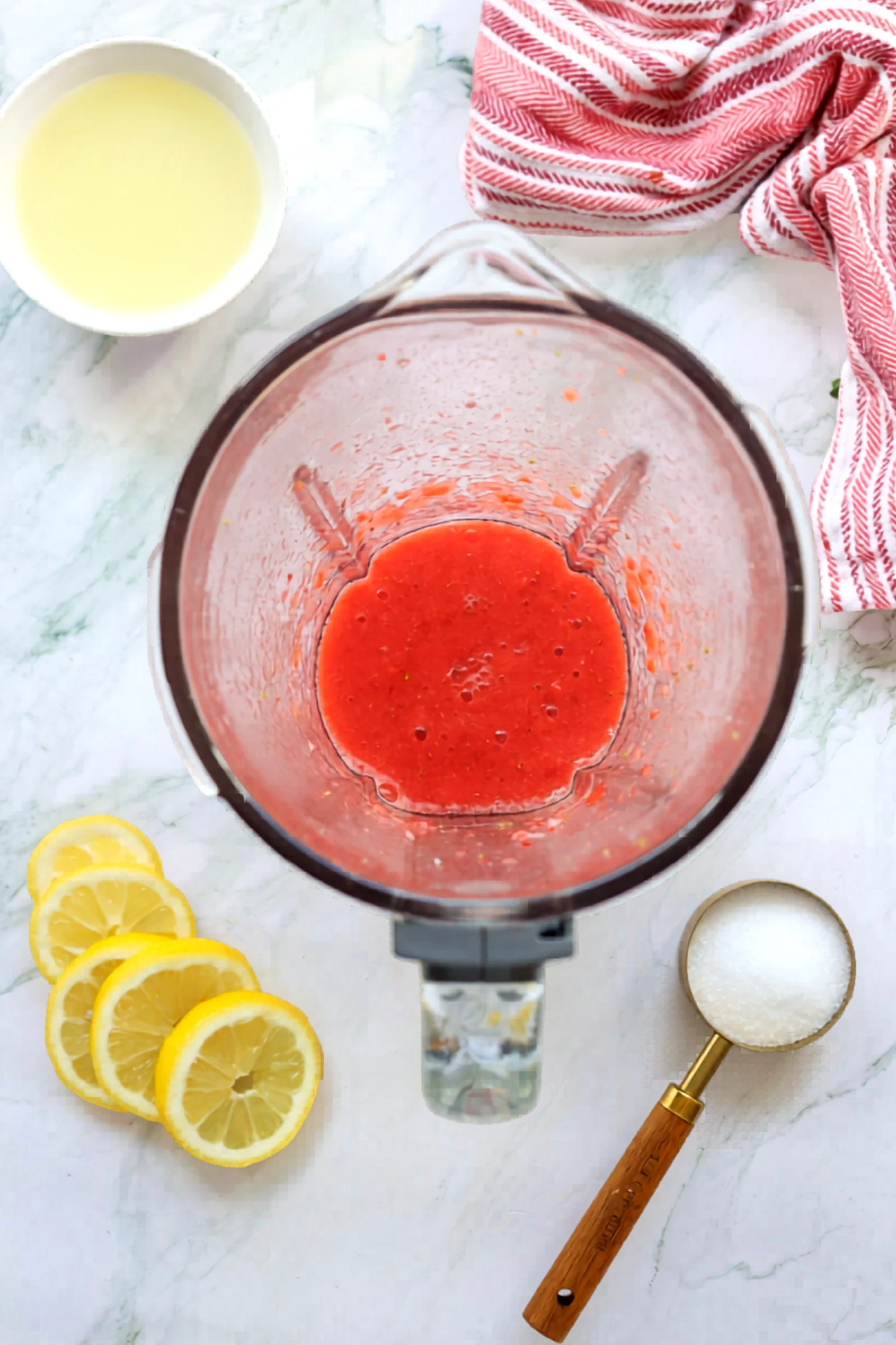 Strawberries blended into a puree