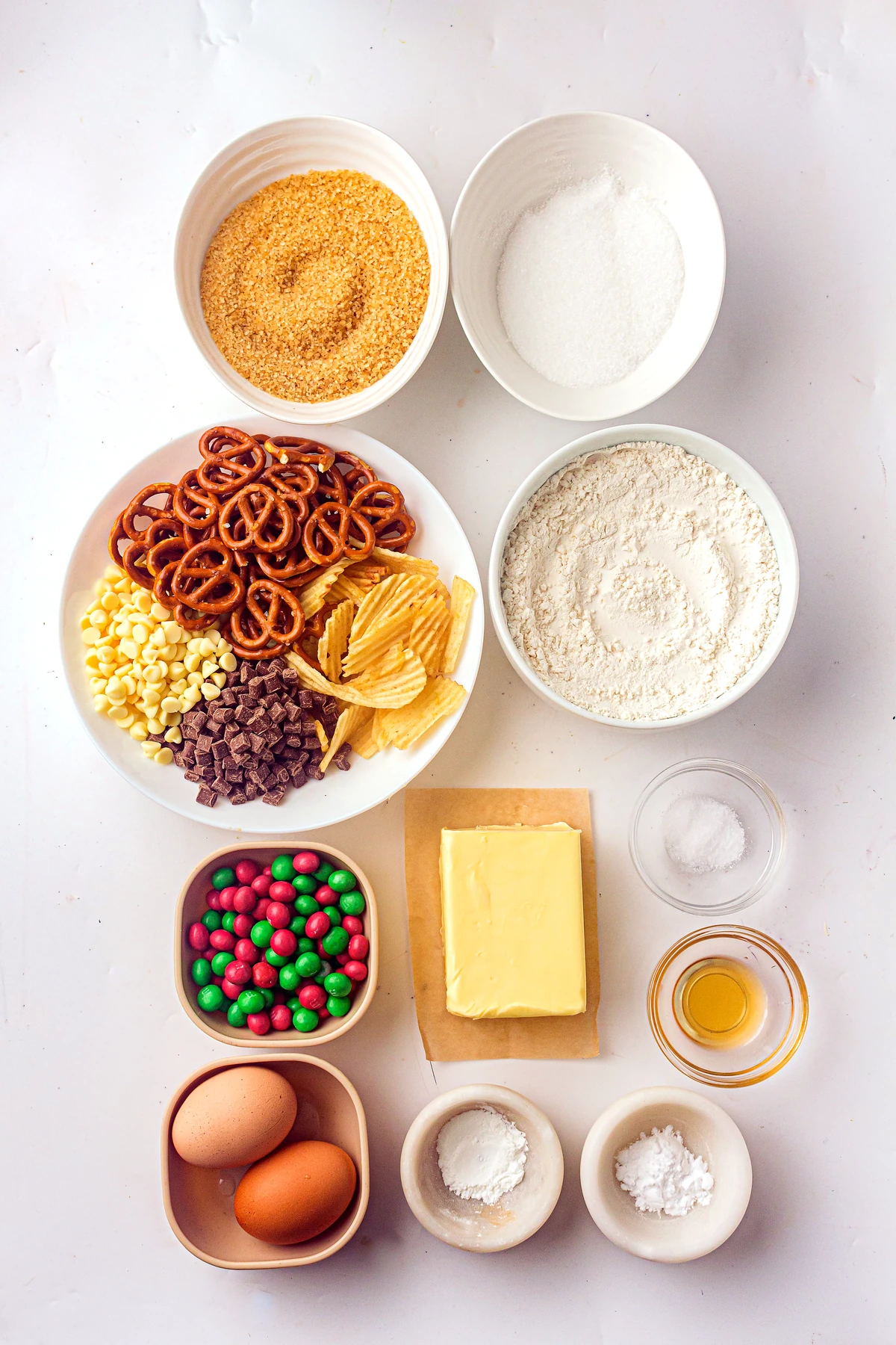Ingredients for kitchen sink cookies