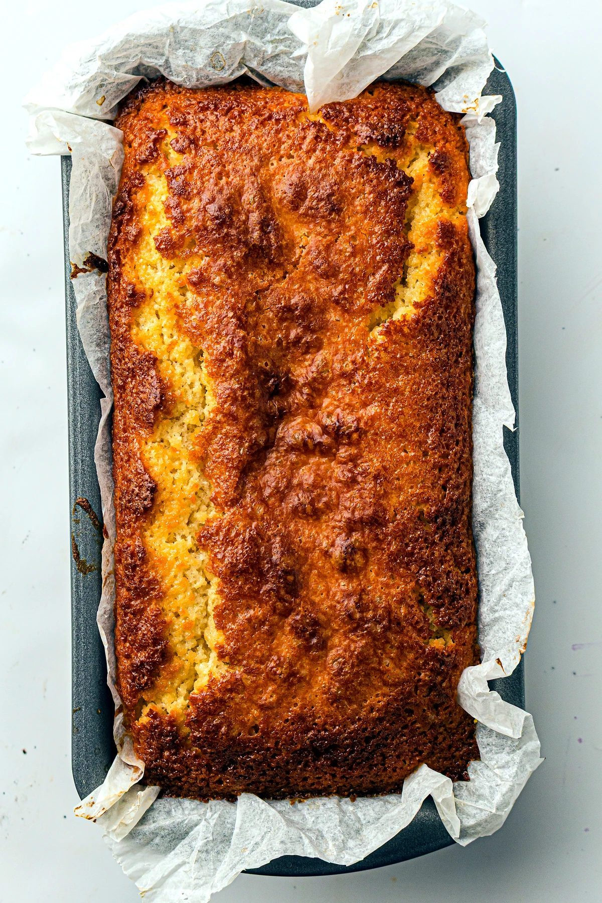 Baked lemon pound cake loaf