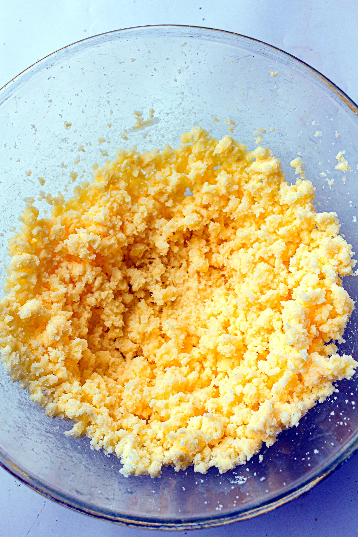 Butter and sugar creamed for lemon pound cake