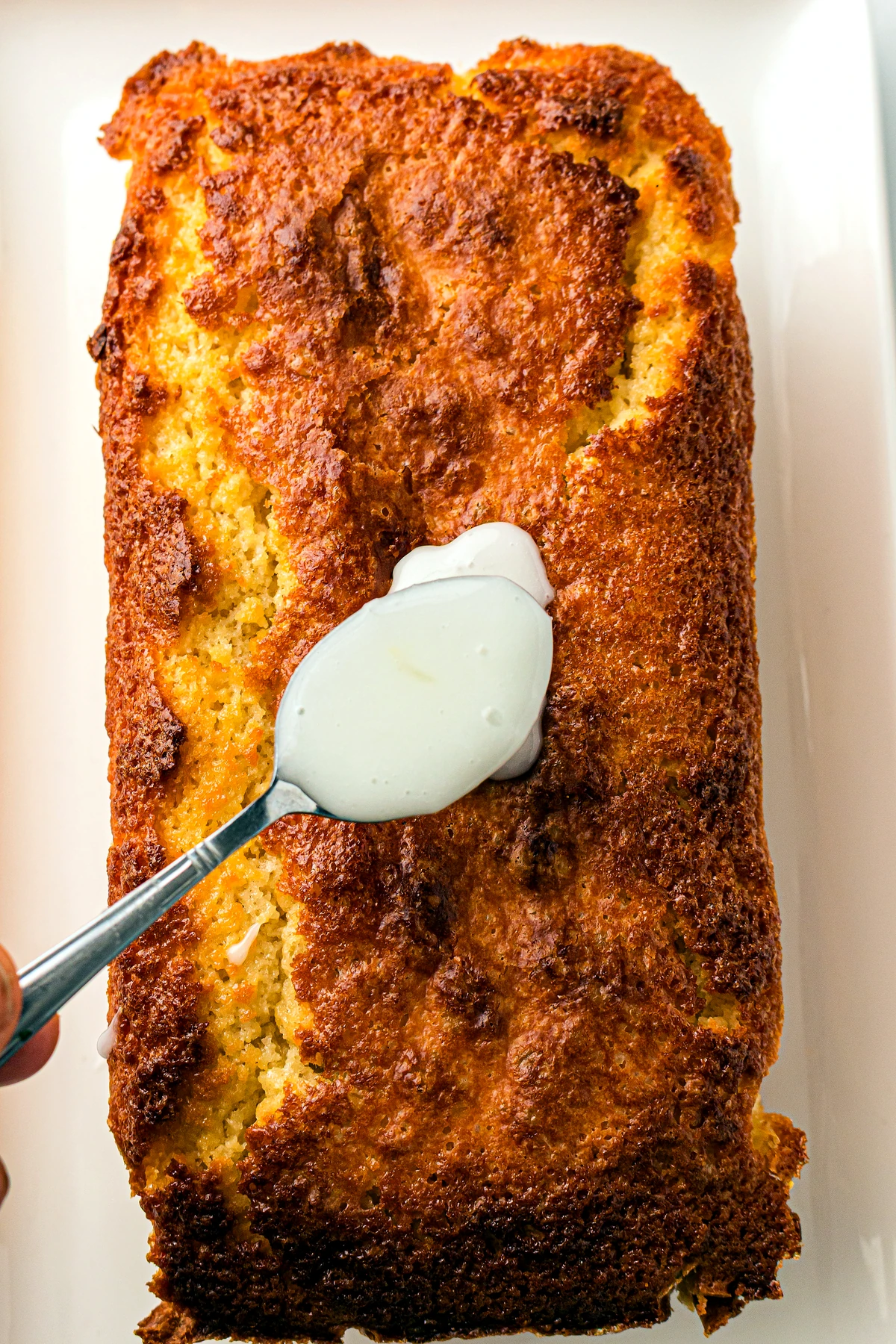 Glazed lemon pound cake loaf