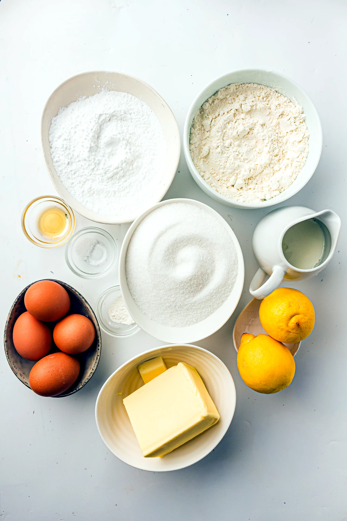 Ingredients for lemon pound cake