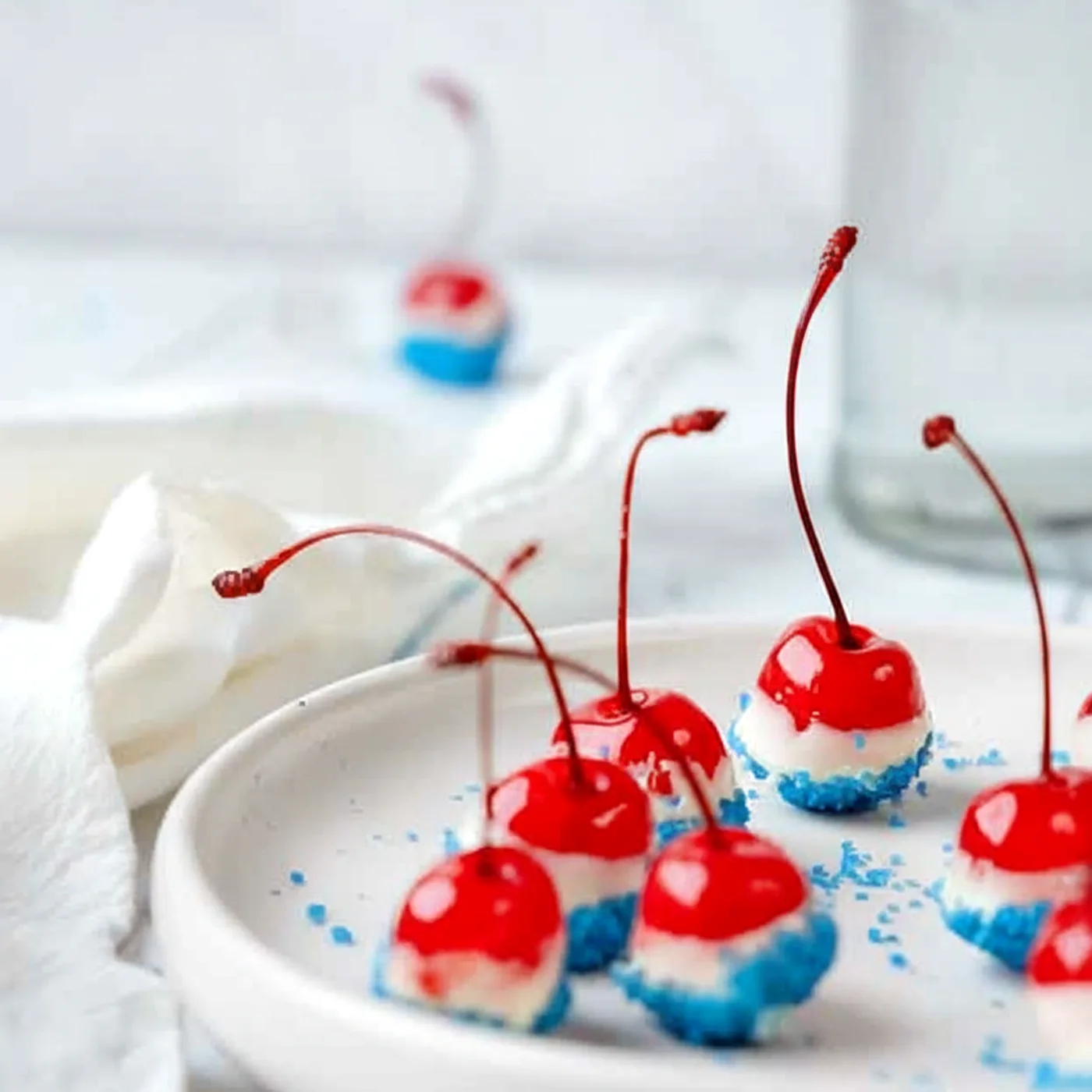 Patriotic Boozy Cherry Bombs