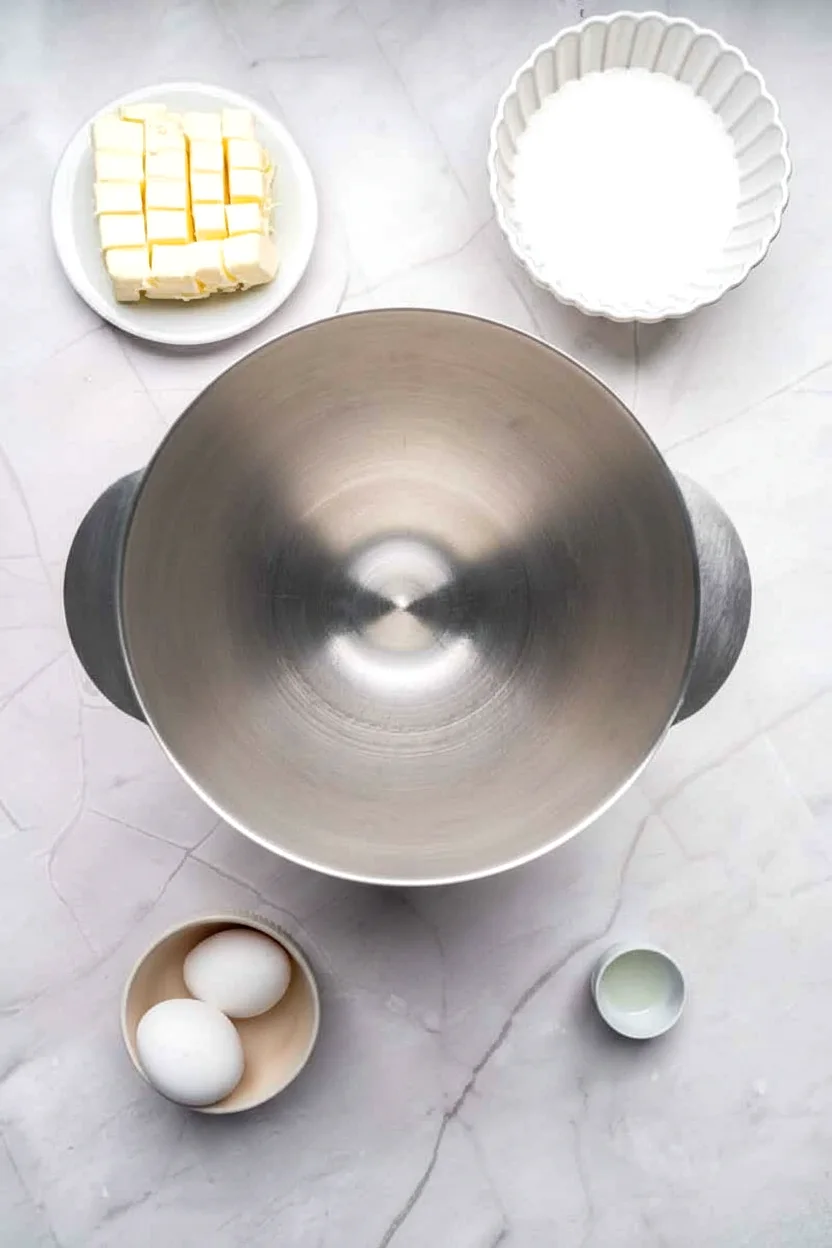 Stand mixer set up for patriotic pinwheel cookie dough