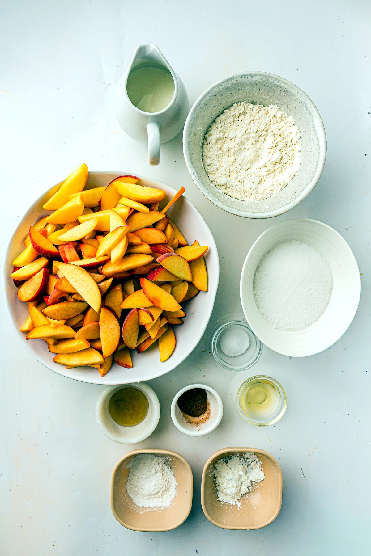 Ingredients for peach cobbler