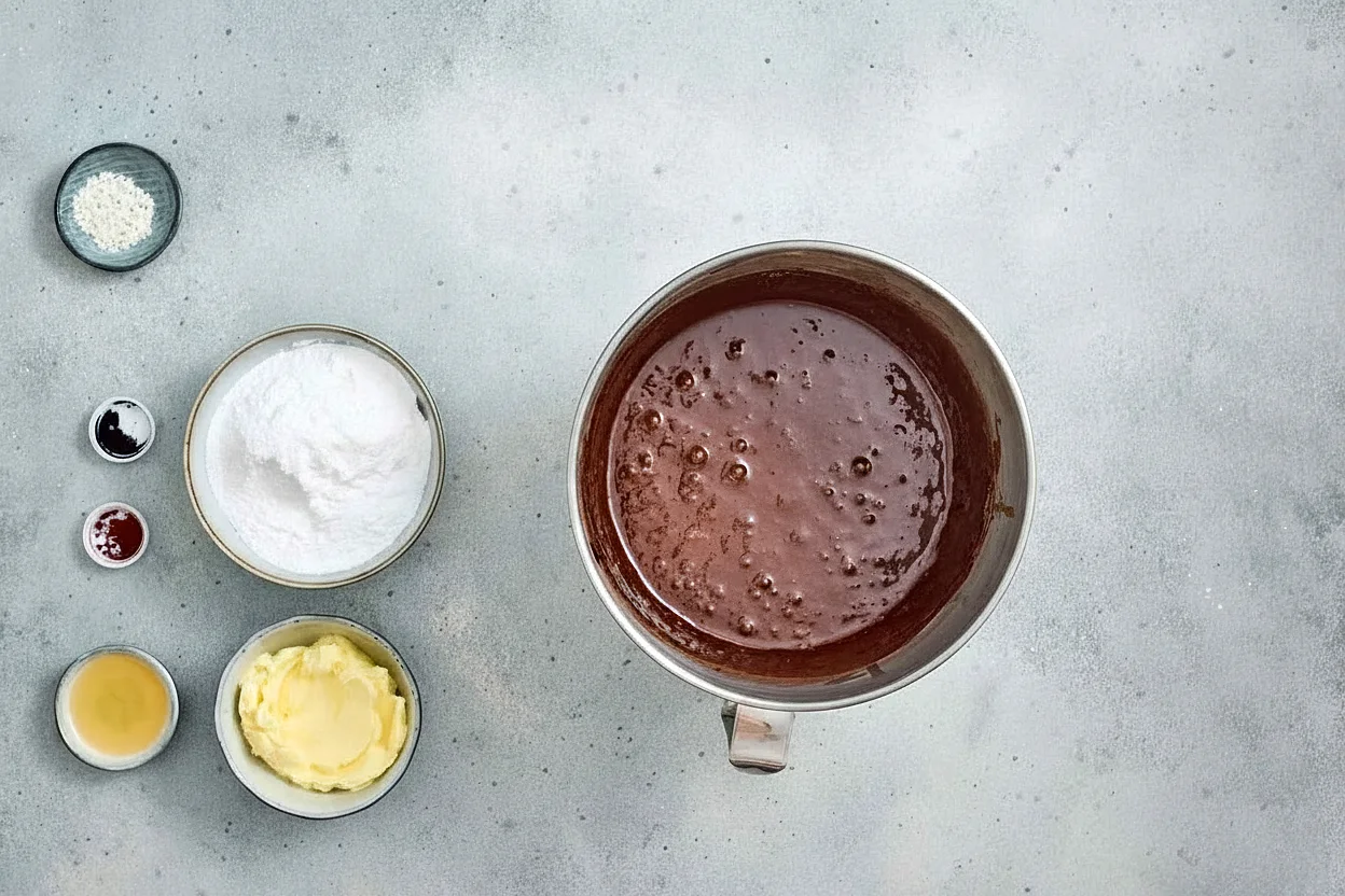 Buttercream ingredients ready for patriotic cupcakes