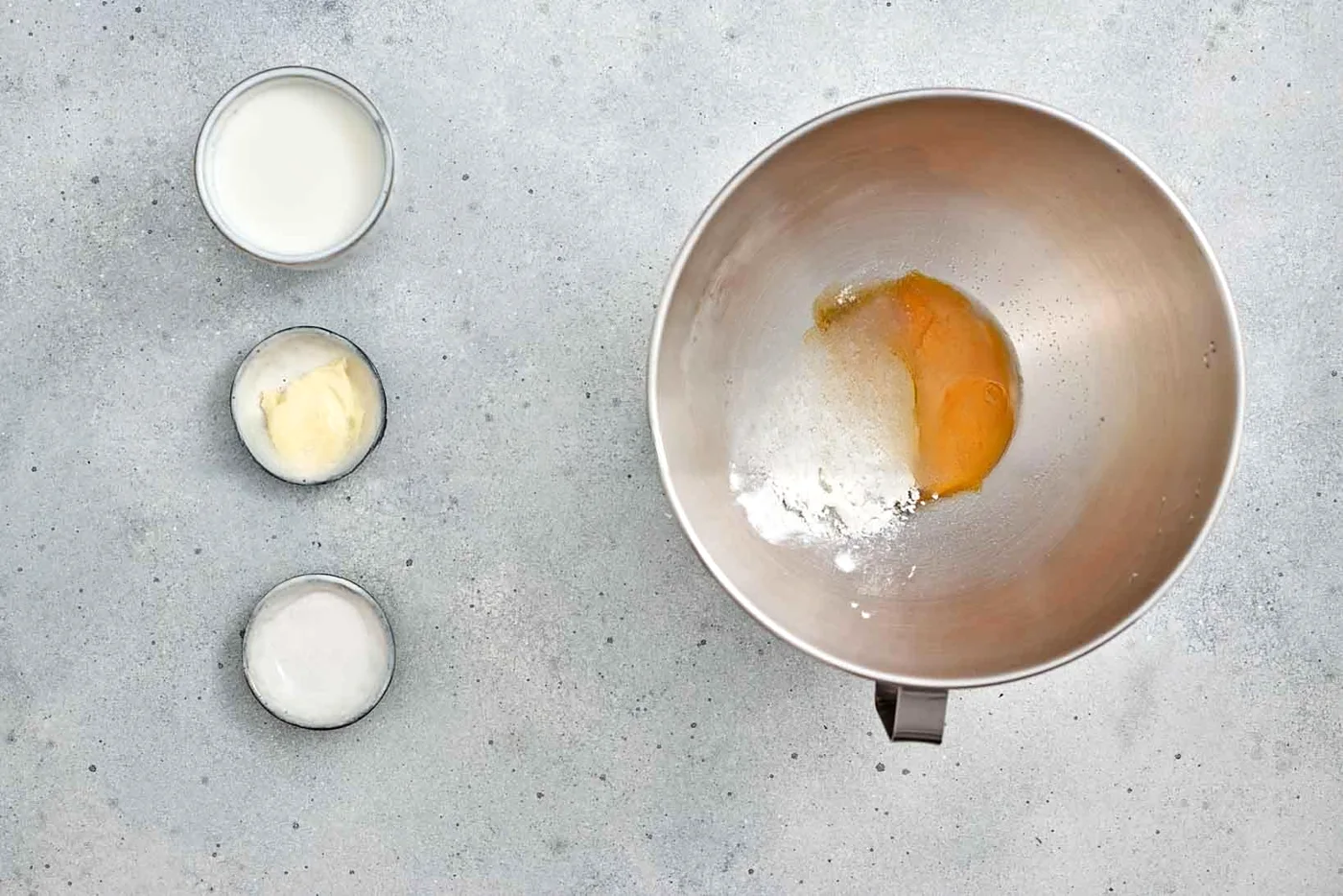 Egg yolk mixture ready for custard