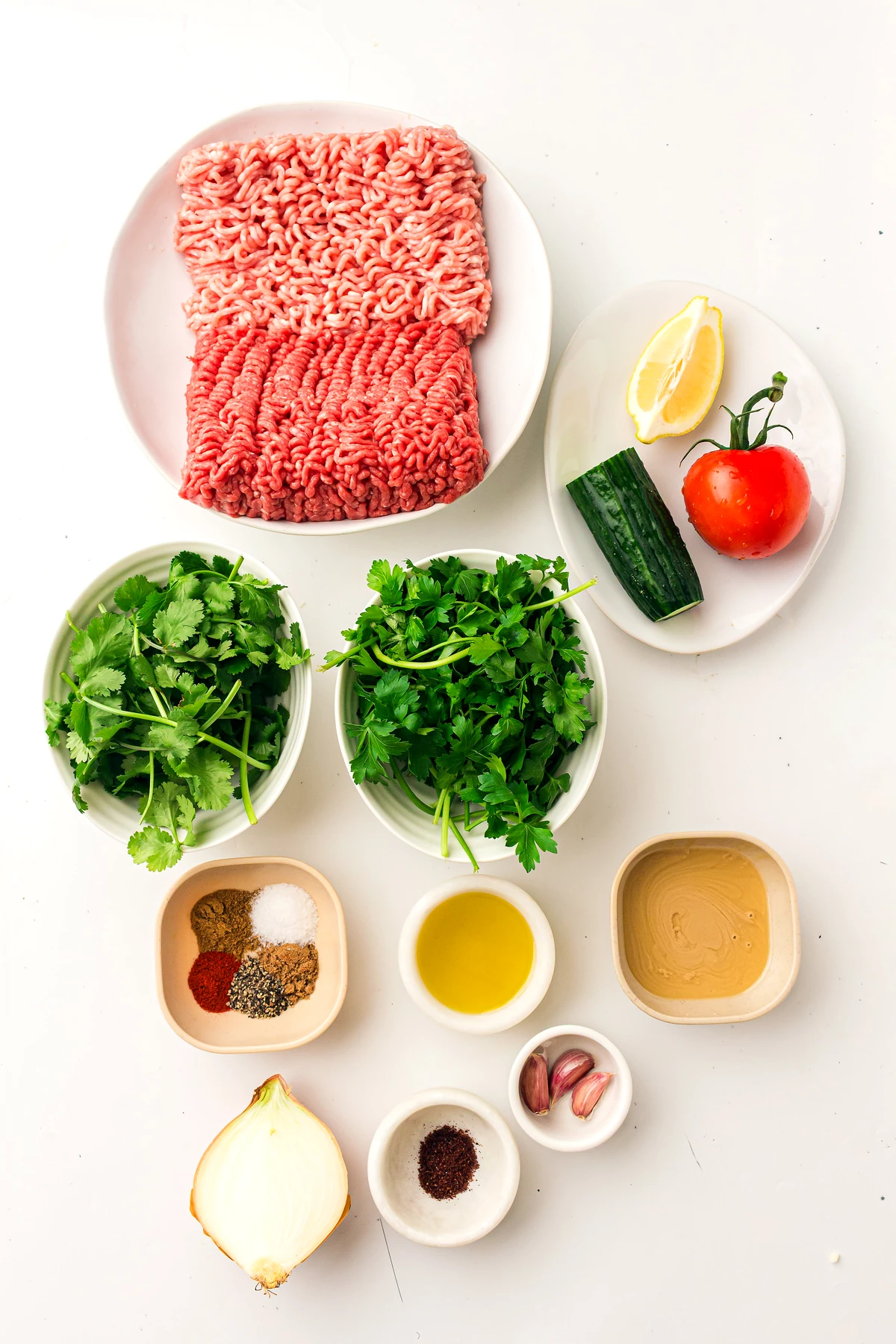 Ingredients for sheet pan koftas
