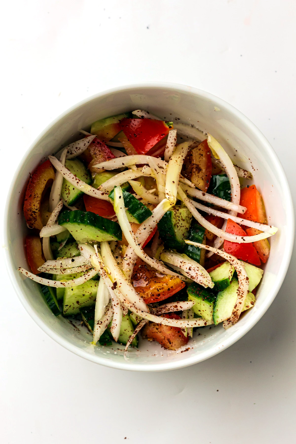 Tomato cucumber salad mixed for kofta plate