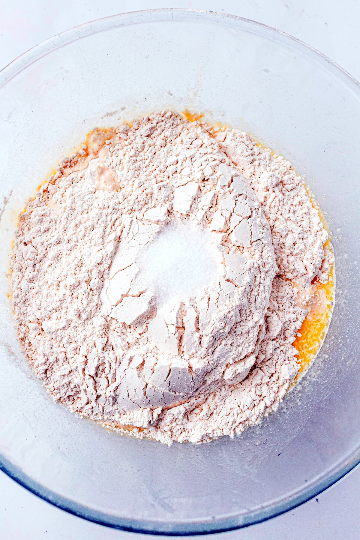 Flour added to sourdough dinner roll dough