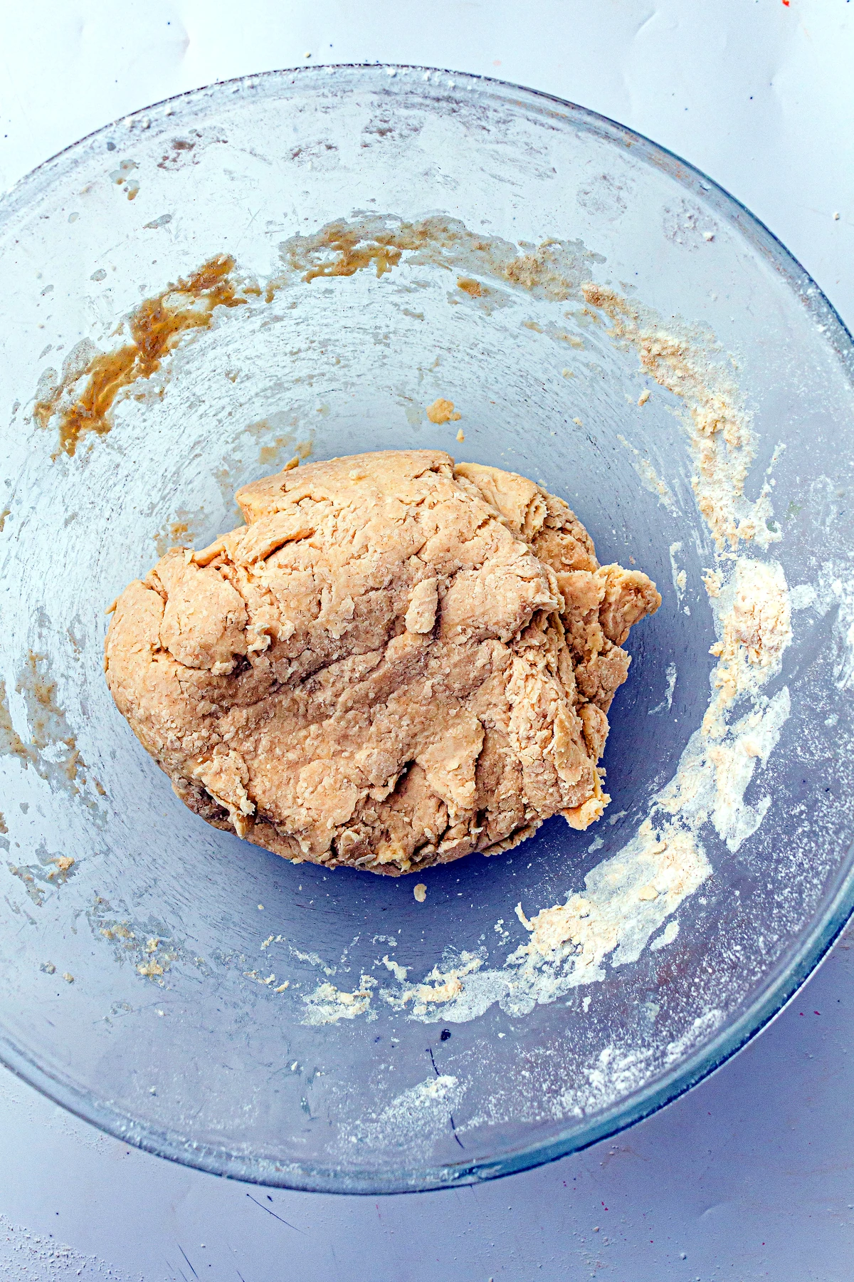 Shortcake dough mixed together in a bowl