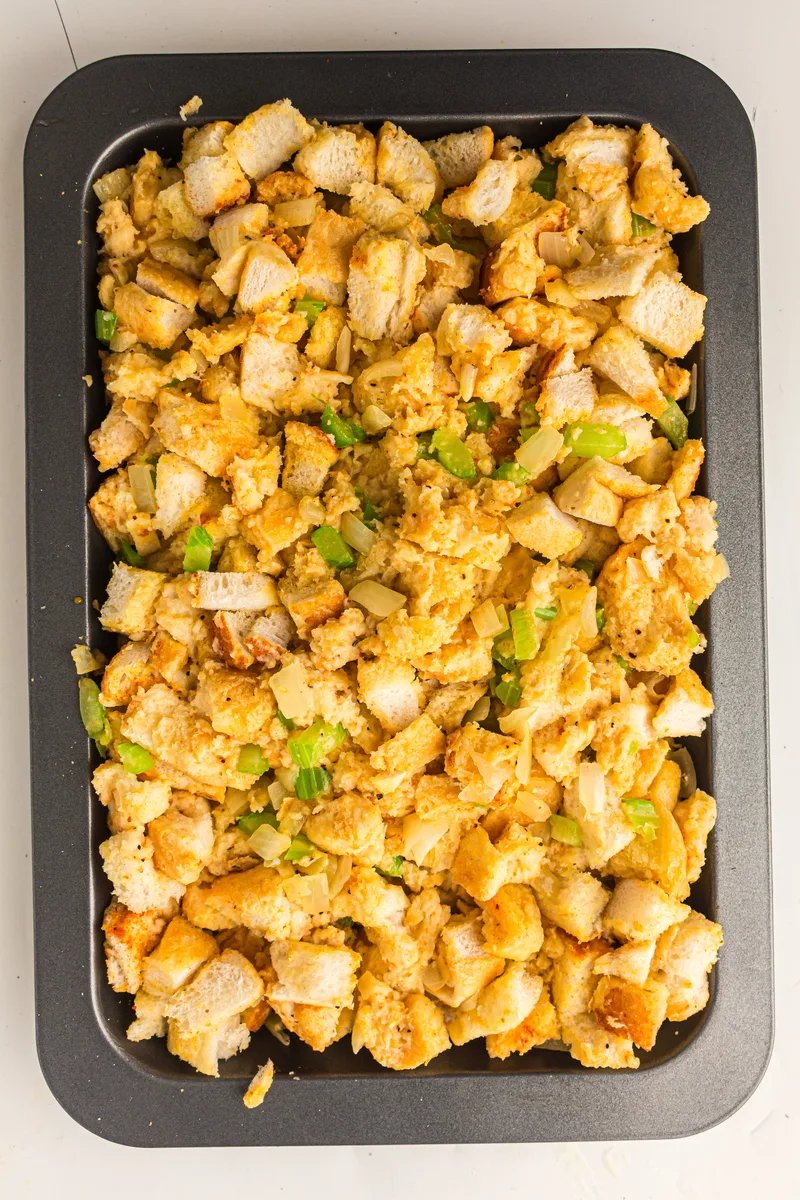 easy bread stuffing before baking