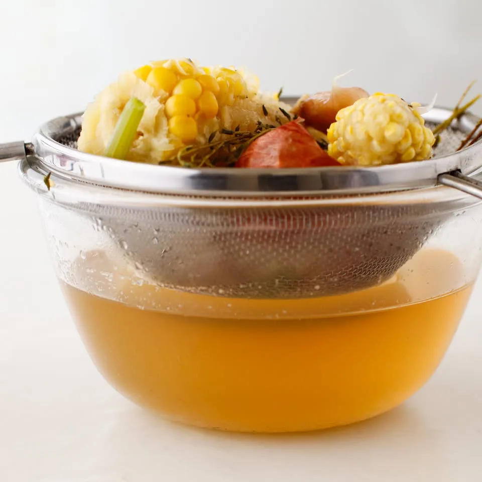 homemade corn stock strained