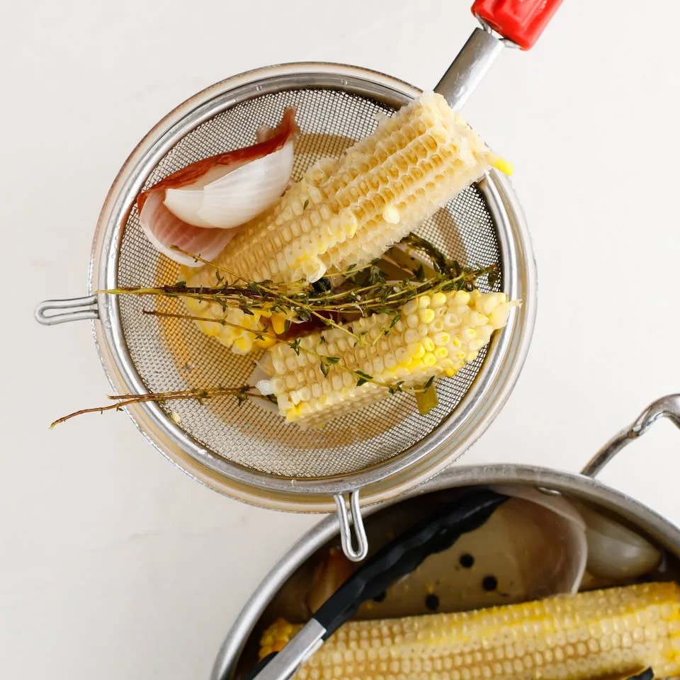 homemade corn stock straining