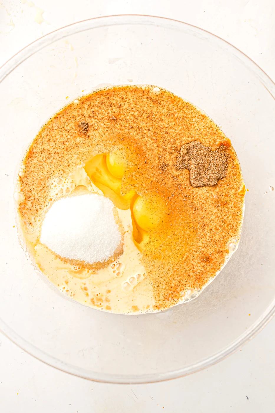 skillet pumpkin dump cake add custard ingredients
