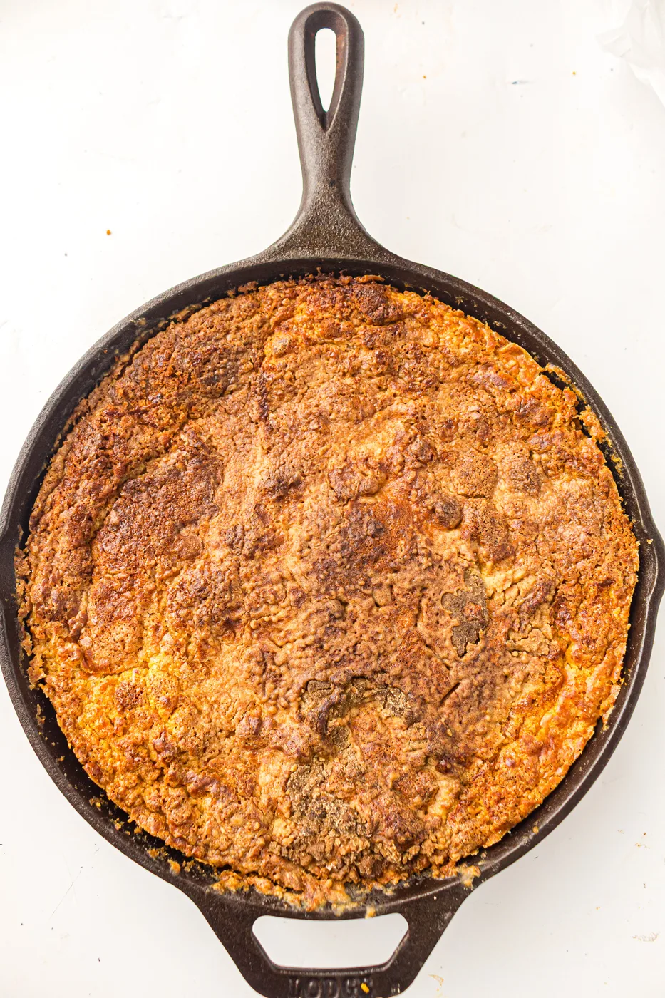skillet pumpkin dump cake baked