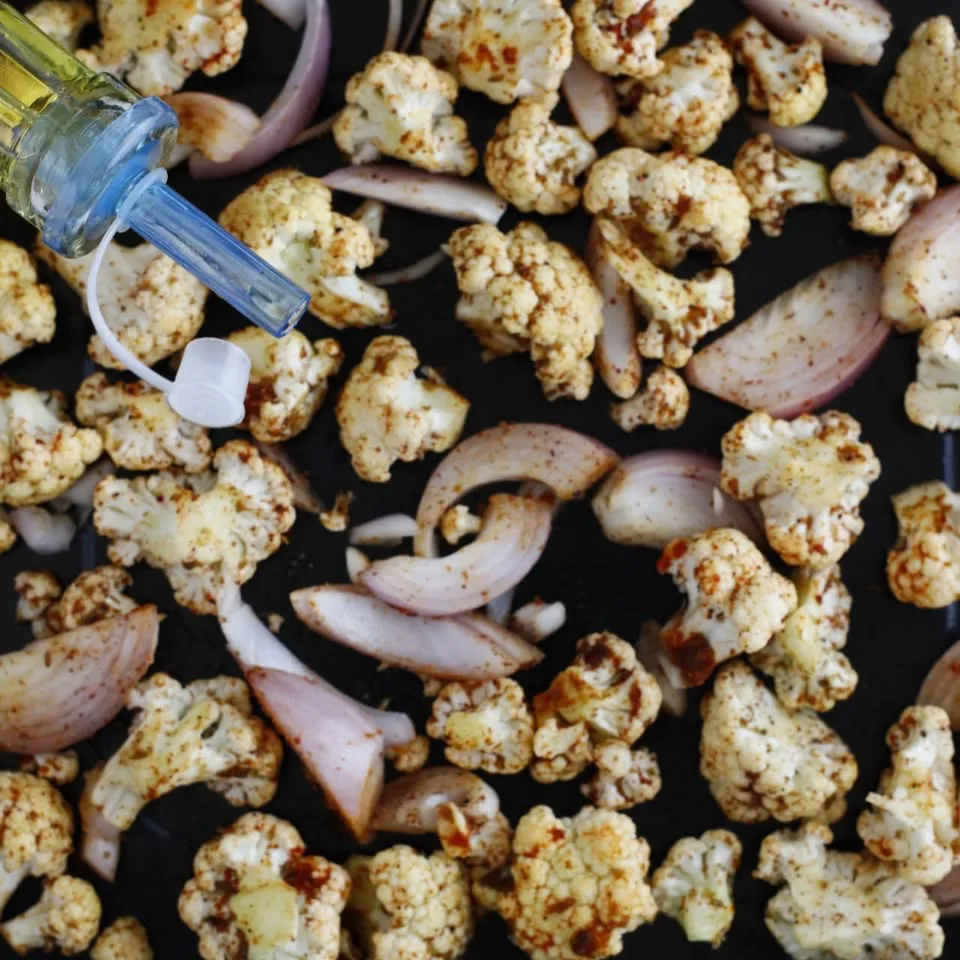 spiced roasted cauliflower pan