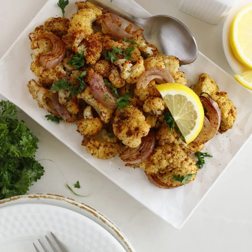spiced roasted cauliflower platter